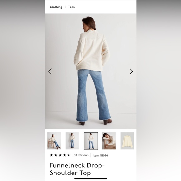 NWOT Madewell Funnelneck Drop Shoulder Sweater - Picture 2 of 7